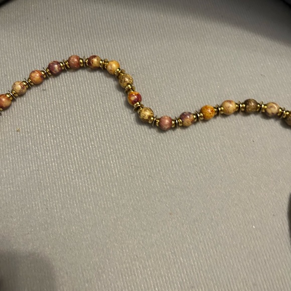 Yves St Laurent(YSL) 15” Long Beaded Necklace. Gold-Tones & Multicolored Stones - Picture 10 of 13